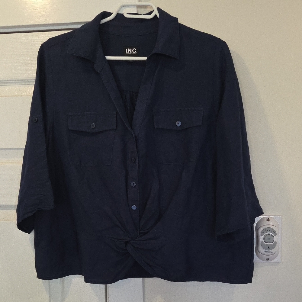 INC International Concepts Dark Blue Blouse
